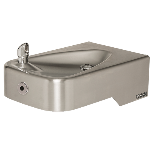 Haws 1107LHO 14-gauge satin stainless steel, low-profile, integral bowl and trap, touchless operation  