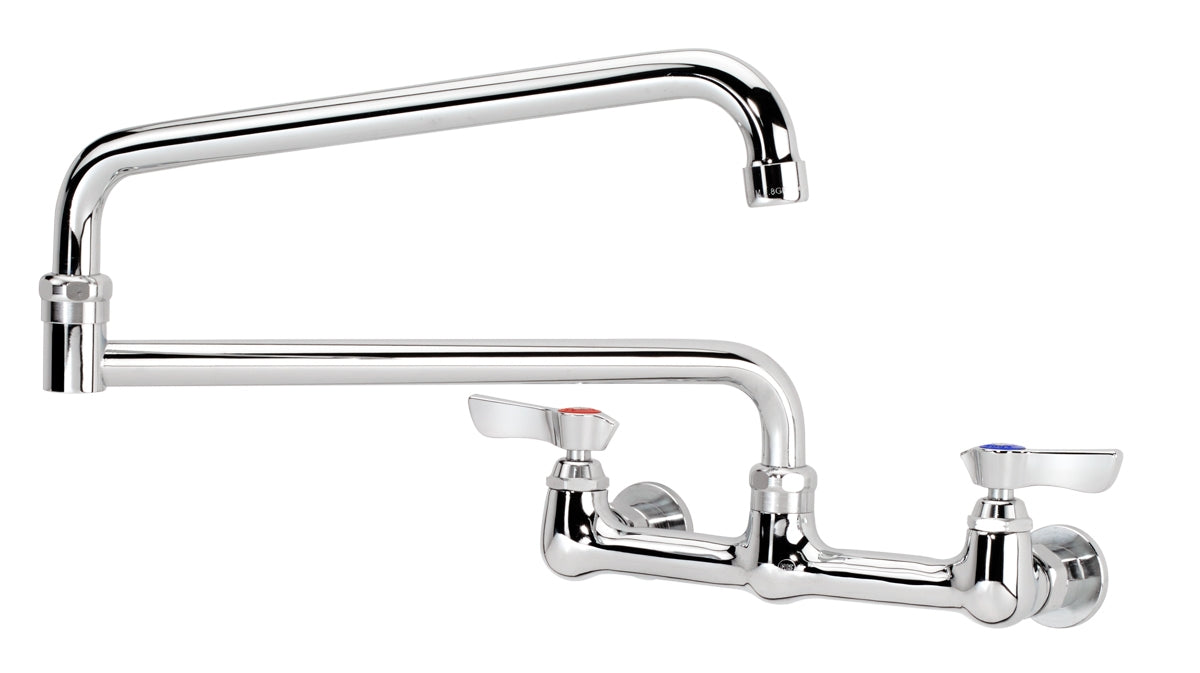 Krowne 12-824L SILVER SERIES 8" CENTER Wall Faucet, 1/4 TURN Ceramic ValveS, WITH 24" JOINTED SPOUT                 