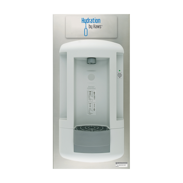 Haws 2000S Wall-mounted, recessed, filtered, bottle filling station - Includes 2500-gallon filter with electronic life cycle control 