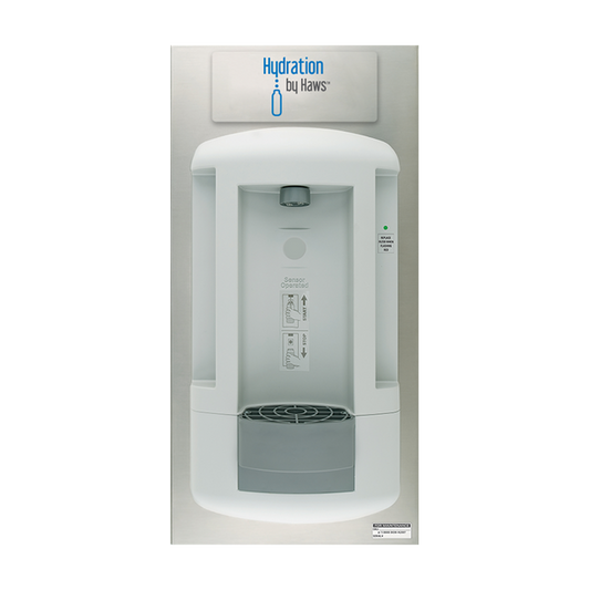 Haws 2000S Wall-mounted, recessed, filtered, bottle filling station - Includes 2500-gallon filter with electronic life cycle control 