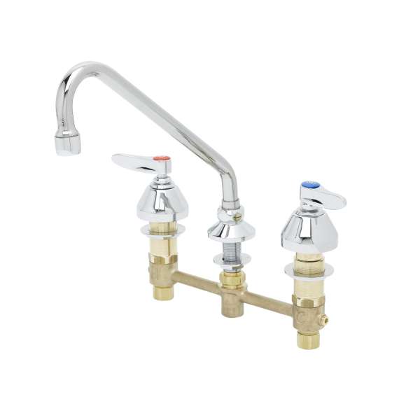 T&amp;S Brass B-2855 Lav Faucet, Concealed Bdy, 8" Cntrs, Comp Cart, Lever Handles, 9" Swing Nozzle, 2.2 GPM
 