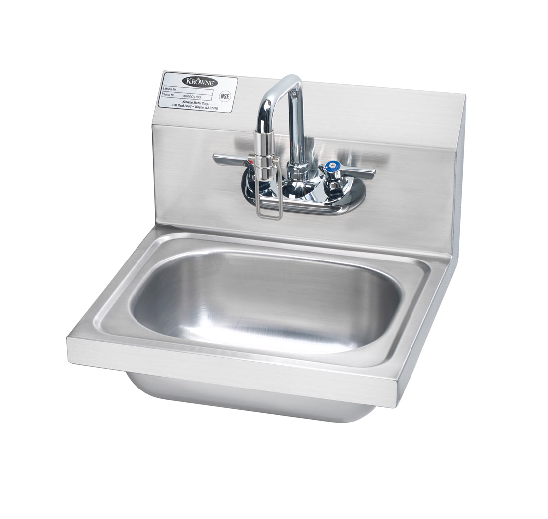 Krowne HS-34. 16"W Hand Free Hand Sink with Faucet Wand.