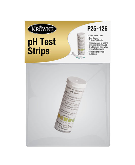 Krowne P25-126 PH TEST STRIPS, 1-PACK (50 STRIPS PER BOTTLE) PACKED IN POLY BAG WITH HeadER 