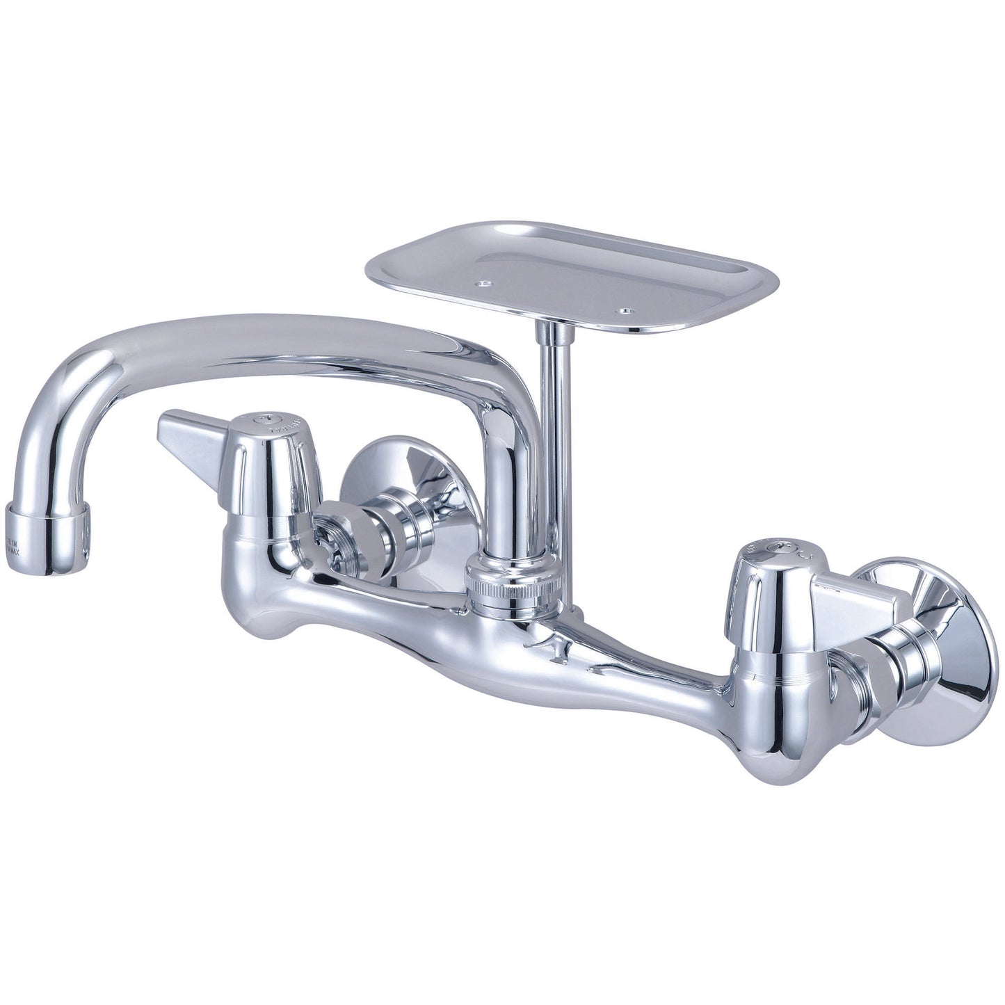 Central Brass 0048-Ta1 Kitchen-Wallmount 7-7/8" To 8-1/8" Two Canopy Hdls 8" Tube Spt Soap Dish-Pvd Pc