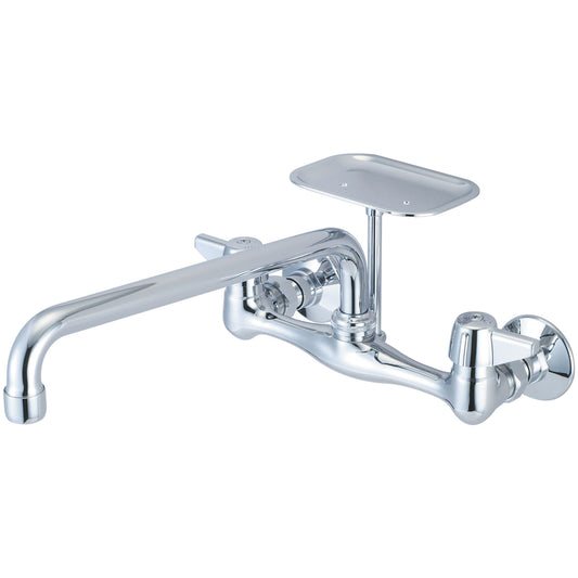 Central Brass 0048-Ta3 Kitchen-Wallmount 7-7/8" To 8-1/8" Two Canopy Hdls 12" Tube Spt Soap Dish-Pvd Pc