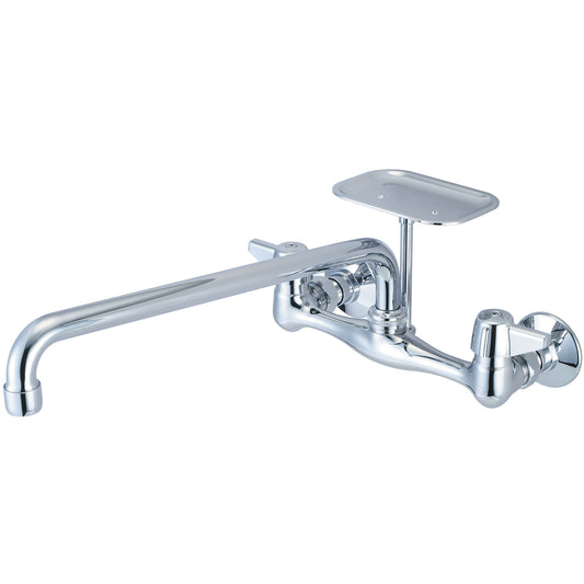 Central Brass 0048-Ta4 Kitchen-Wallmount 7-7/8" To 8-1/8" Two Canopy Hdls 14" Tube Spt Soap Dish-Pvd Pc