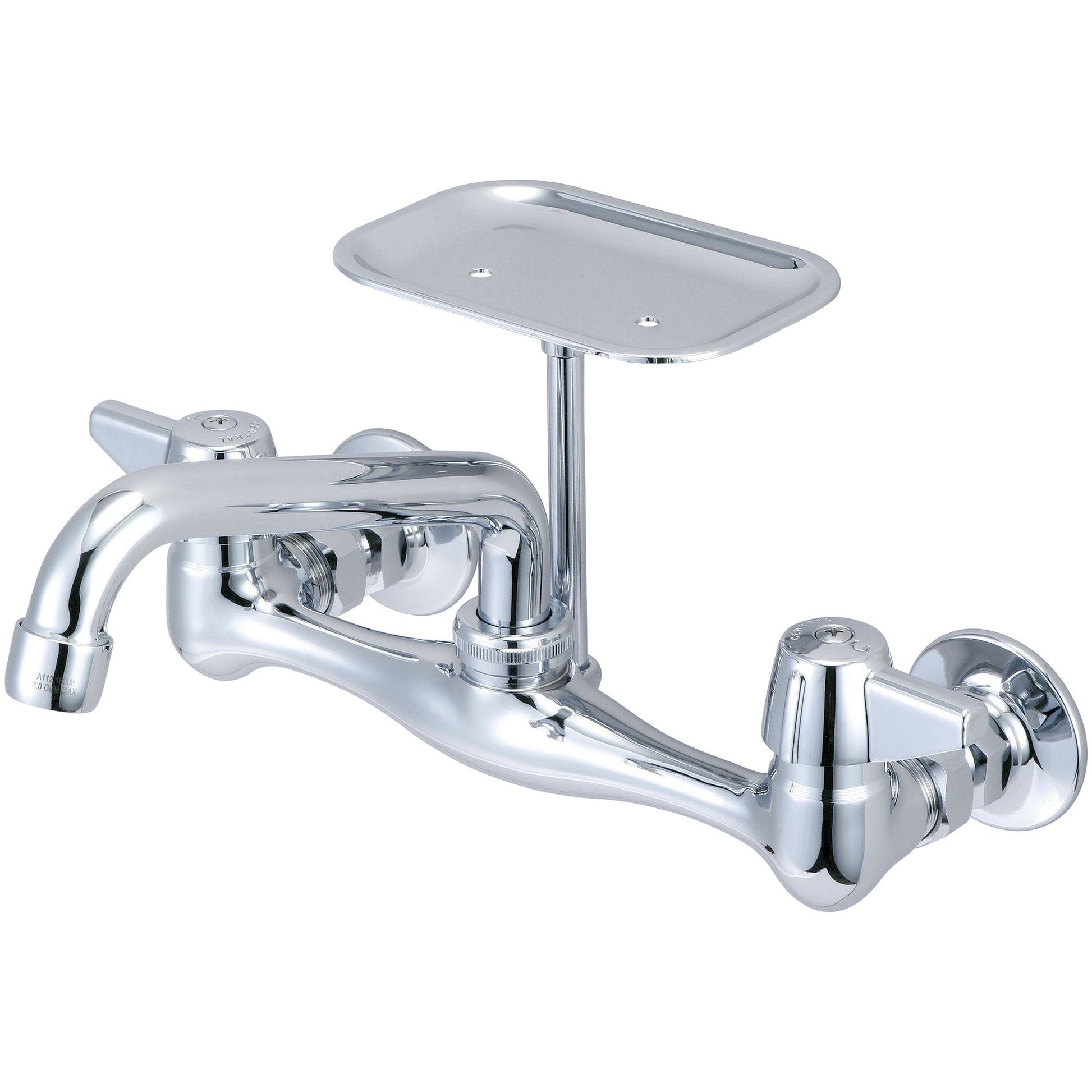 Central Brass 0048-Ua Kitchen-Wallmount 7-7/8" To 8-1/8" Two Canopy Hdls 6" Tube Spt Soap Dish-Pvd Pc