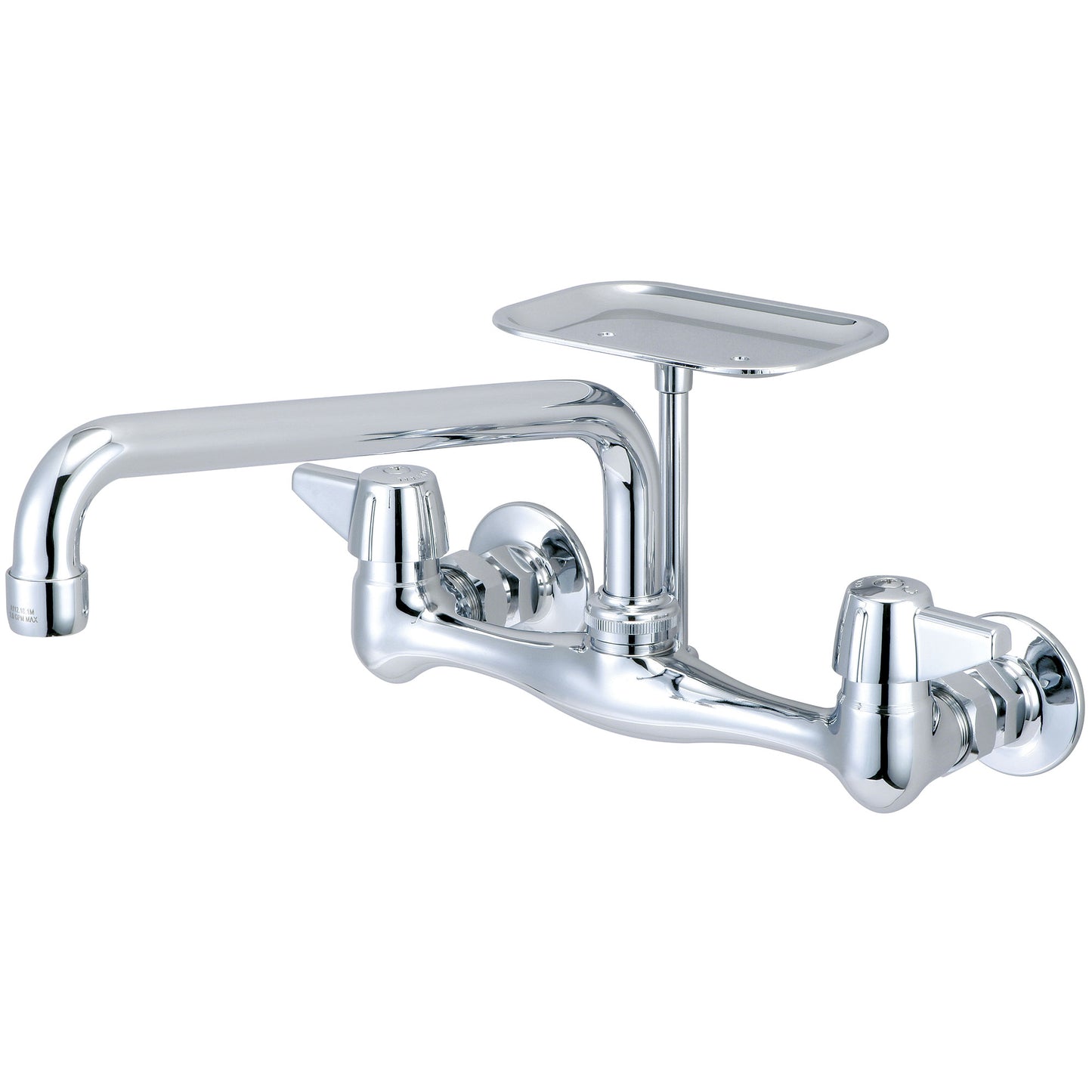 Central Brass 0048-Ua2 Kitchen-Wallmount 7-7/8" To 8-1/8" Two Canopy Hdls 10" Tube Spt Soap Dish-Pvd Pc