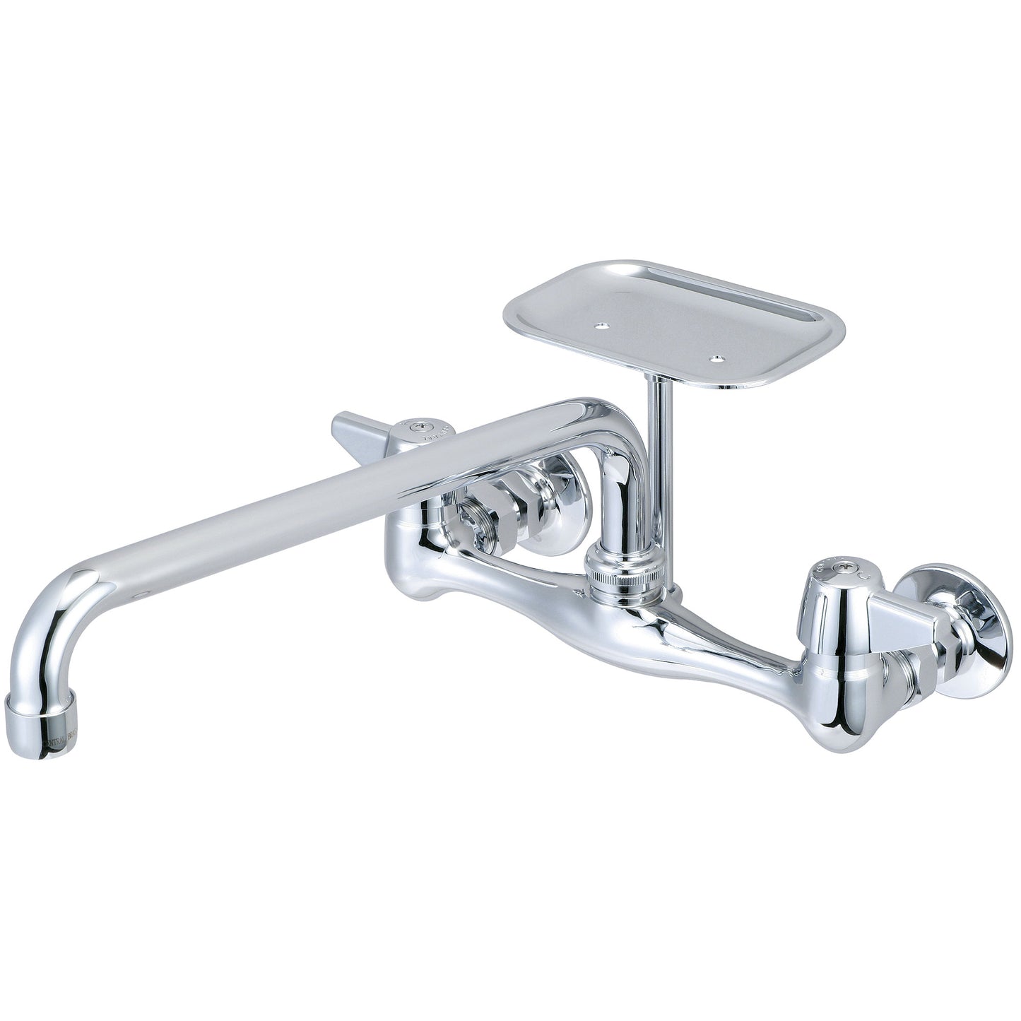 Central Brass 0048-Ua3 Kitchen-Wallmount 7-7/8" To 8-1/8" Two Canopy Hdls 12" Tube Spt Soap Dish-Pvd Pc