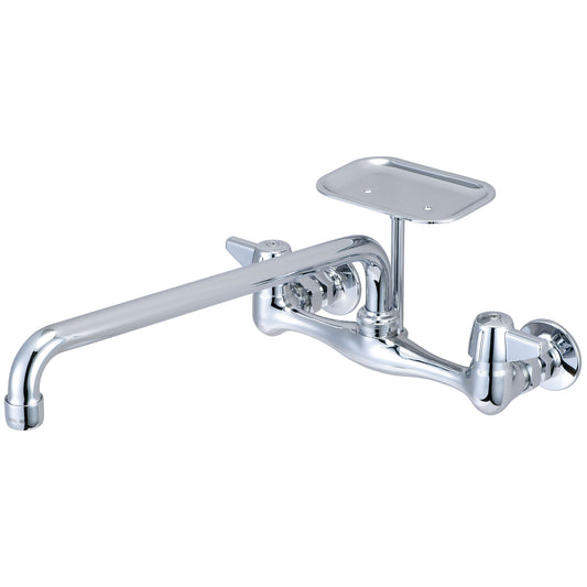 Central Brass 0048-Ua4 Kitchen-Wallmount 7-7/8" To 8-1/8" Two Canopy Hdls 14" Tube Spt Soap Dish-Pvd Pc