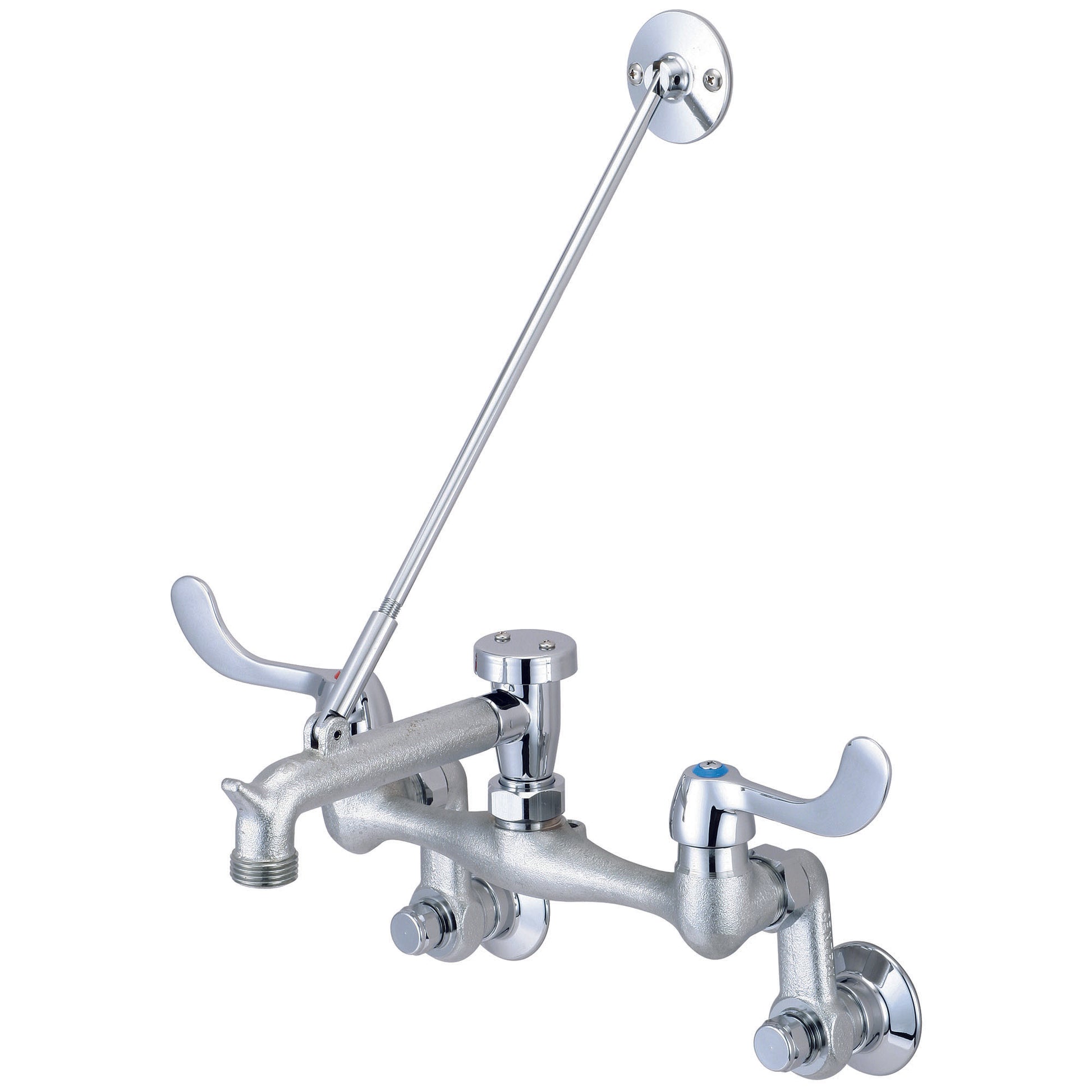 Central Brass 0054-Yelsrc-Q Service Sink-3" To 13" Two 4" Wrist Hdls Rigid Spt Integ Stops 1/4 Turn-Rough Cp