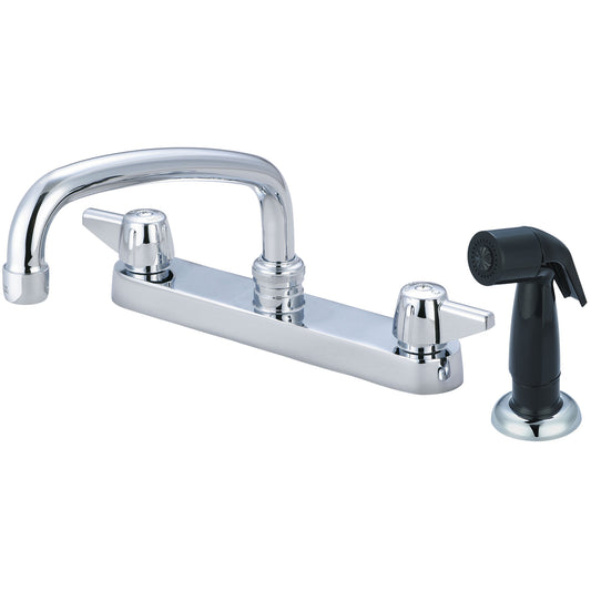 Central Brass 0121-A Kitchen-Topmount 8" Two Canopy Hdls 8" Tube Spt W/Side Spray Assy-Pvd Pc