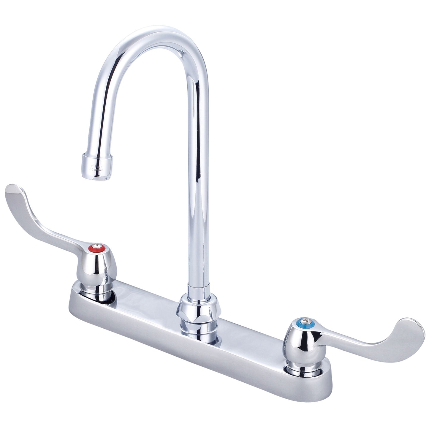 Central Brass 0122-Els17 Kitchen-Topmount 8" Two 4" Wrist Hdls 4-3/32" Gooseneck Rigid/Swivel Spt-Pc