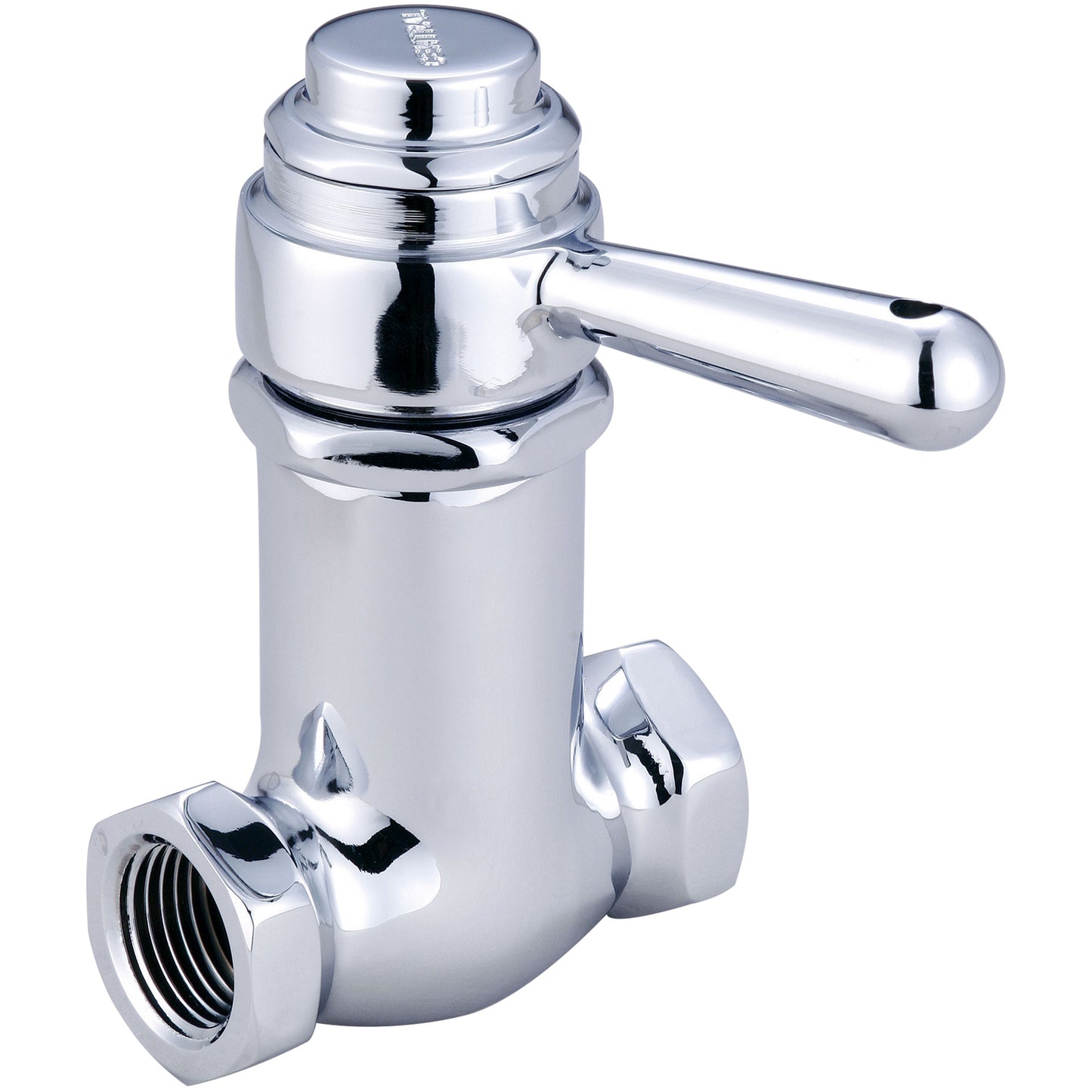 Central Brass 0334-1/2 Selfclose-Shower Stop Lvr Hdl 1/2" Inline-Pvd Pc