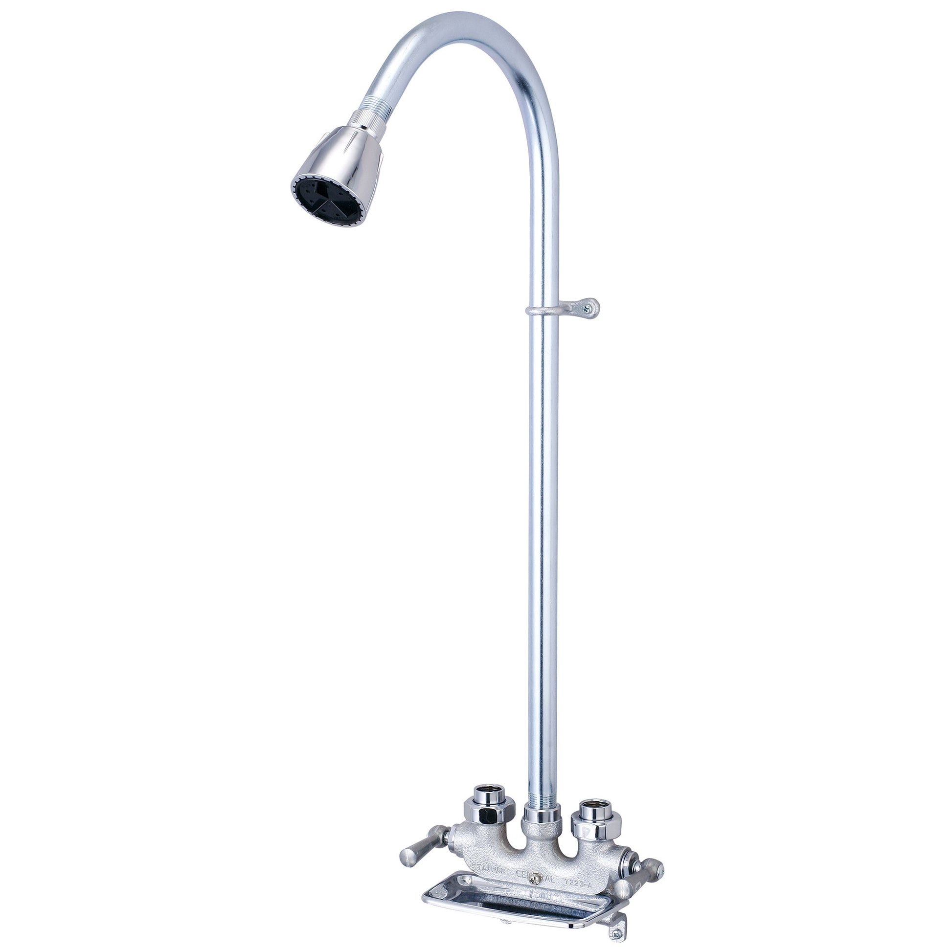 Central Brass 0477-Rc Shower-Utility Two Lvr Hdls 22-1/2" Riser 1/2" Female Union Offset Legs-Rough Cp