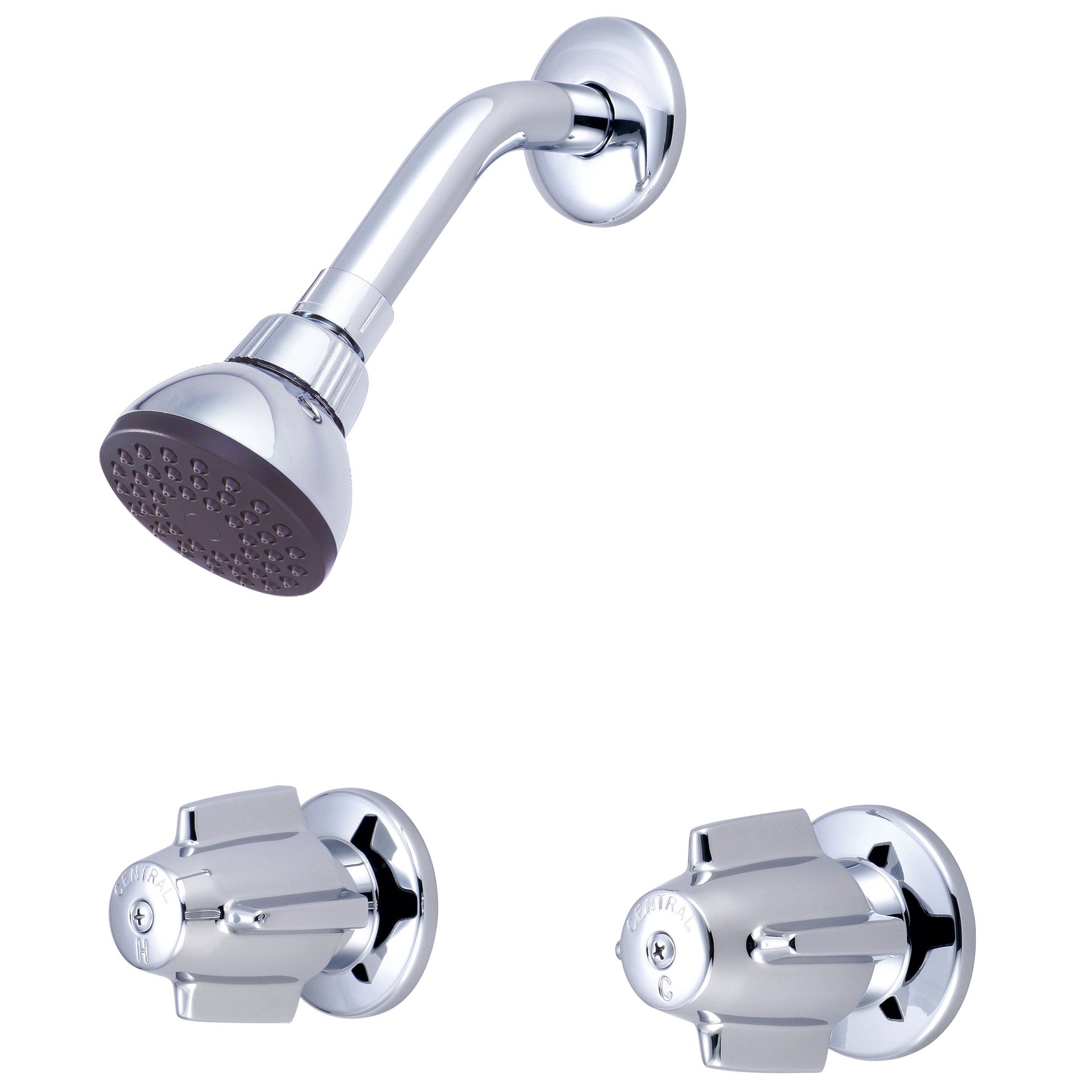 Central Brass 0926 Shower-2 Canopy Hdl 1/2" Ip 8" Cntrs Shwrhead-Pvd Pc