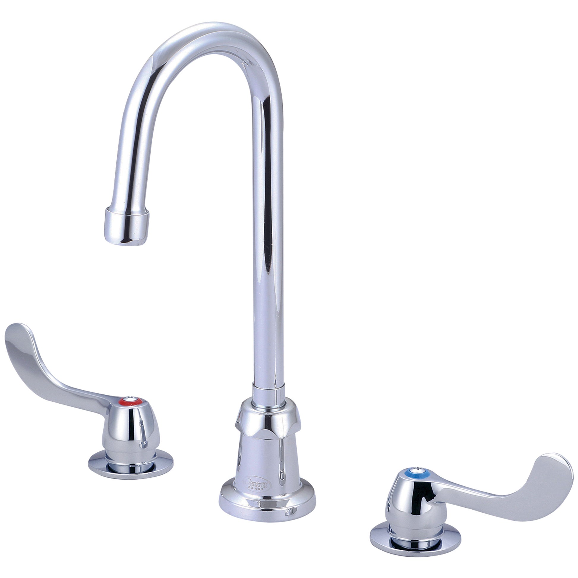 Central Brass 1172-Els17 Kitchen-Widespread 4" Wrist Hdl 4-3/32" Gooseneck Rigid/Swivel Spt 1/4 Turn-Pc