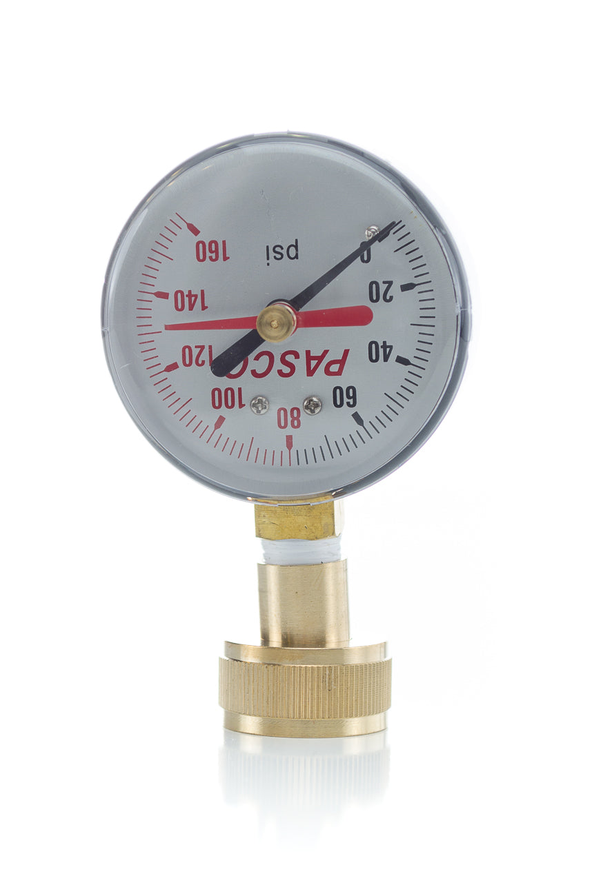 Pasco 1423 2-1/2" 160# LAZY Hand WATER TEST GAUGE