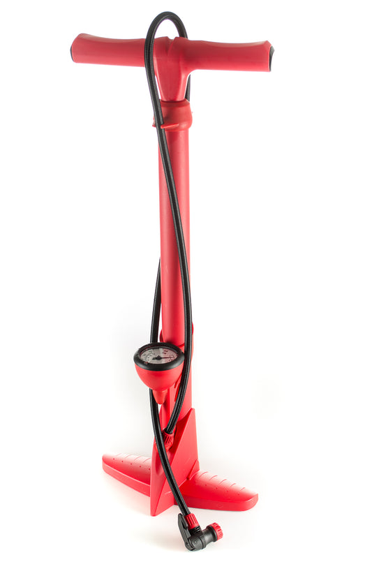 Pasco 1424 TIRE PUMP W/GAUGE & 48"HOSE,RED POLYETHYLENE