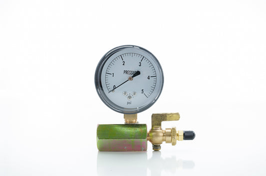 Pasco 1736-T 5# AIR TEST GAUGE W/Body AND Valve