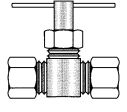 Pasco 7-7836. compression x compression needle Valve, 3/8" comp. 