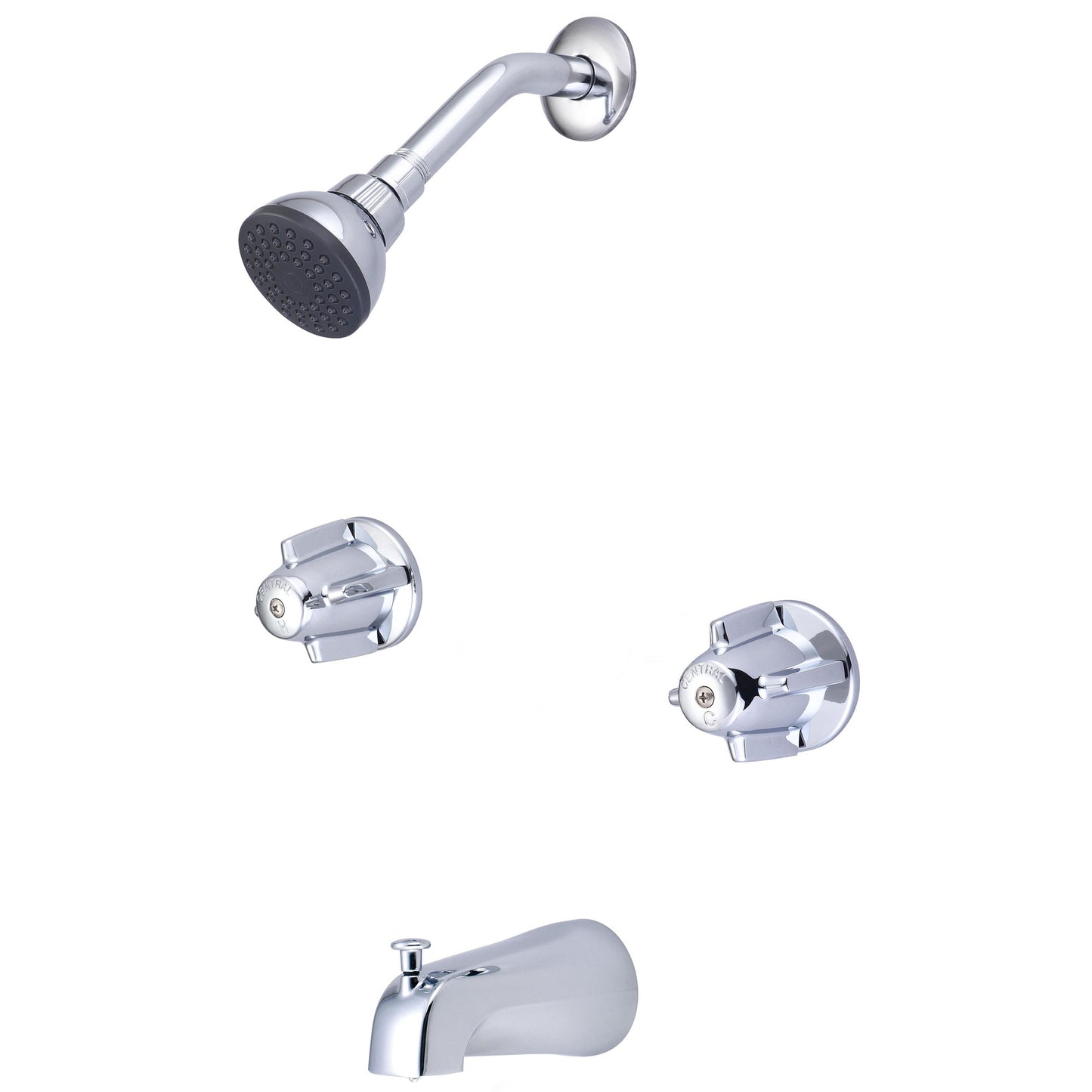 Central Brass Tc-2 Tub & Shower Trim-2 Canopy Hdl Shwrhead Combo Dvr Spt-Pvd Pc